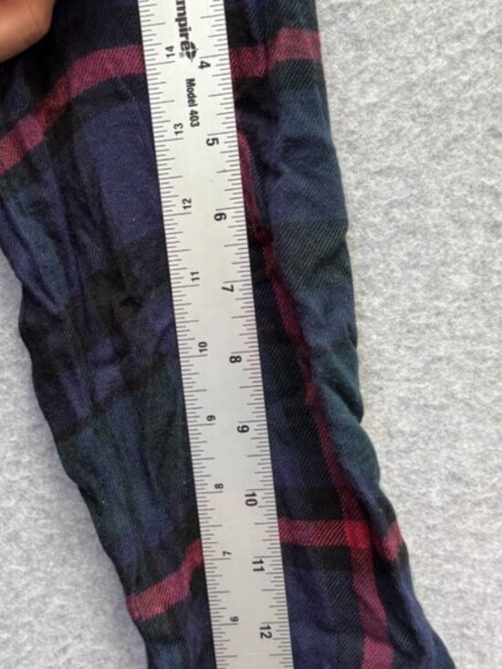 HESTER & ORCHARD Purple/Green Buffalo Plaid Shirt 3/4 Sleeves Womens Sz S - Picture 6 of 6